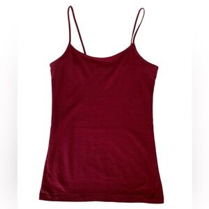 No Boundaries Camisole Shirt Cami Tank Top Fitted Soft Dark Red Juniors S 3-5